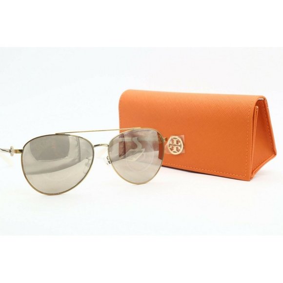 Tory Burch Other - New Tory Burch TY 6074 328513 Gold Aviator Sunglasses Gold Mirror Lenses 58mm